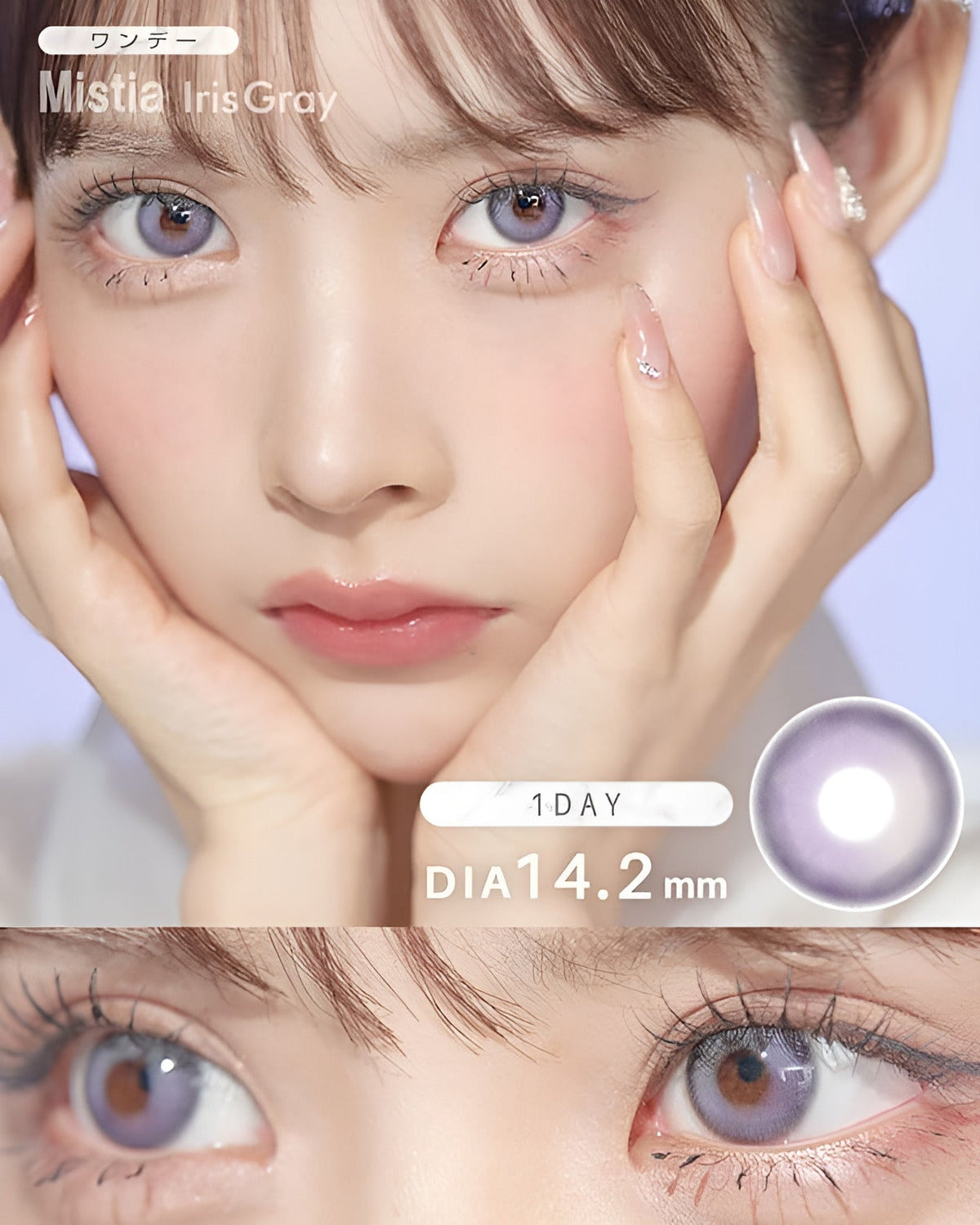 ワンデーミスティア [1day Mistia] DIA14.2mm【24枚(1箱12枚ずつ)】 アイリスグレー 1枚目