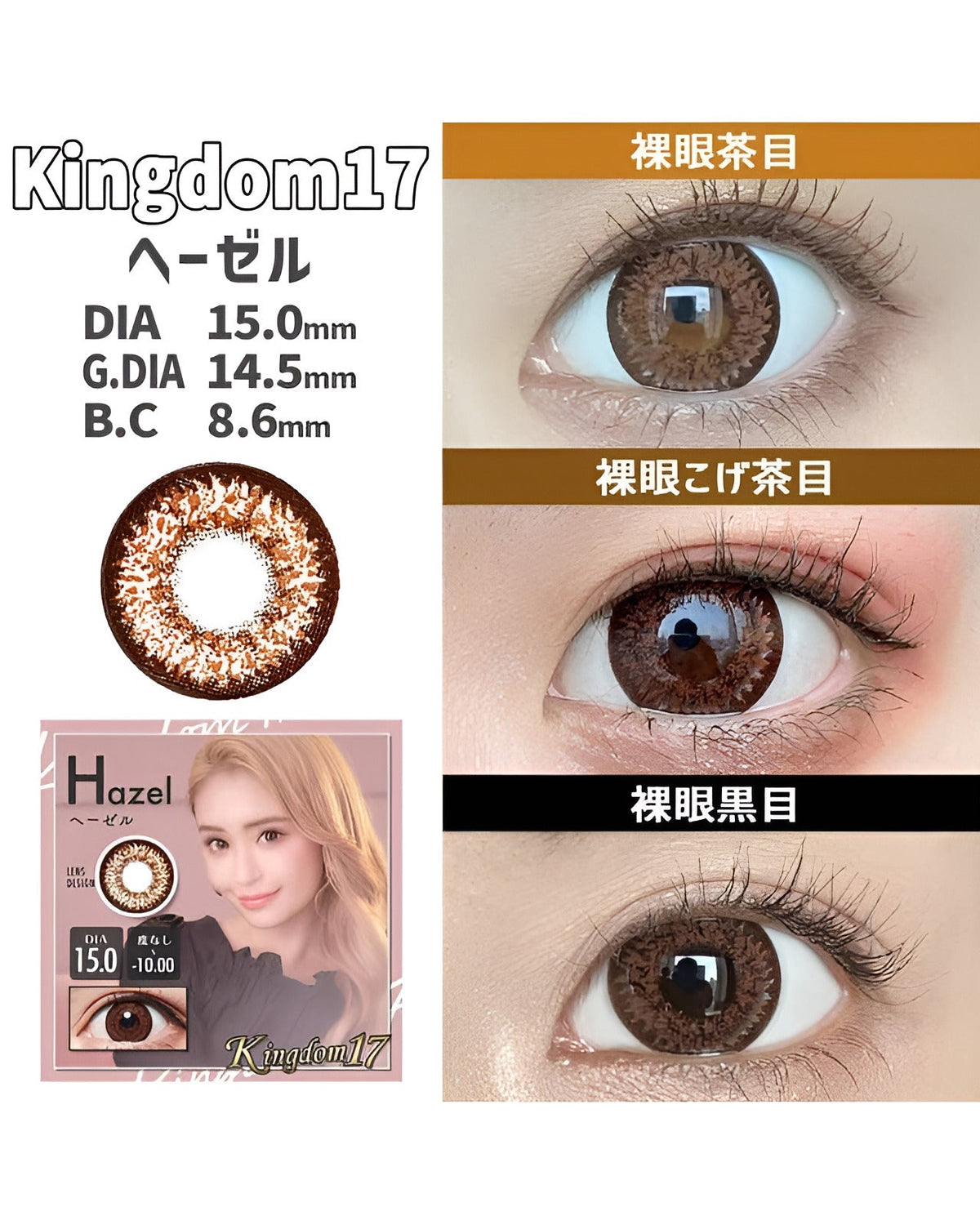 キングダム17 [Kingdom 17] DIA15.0mm 最長1年【2枚(1箱1枚ずつ)】 ヘーゼル 5枚目