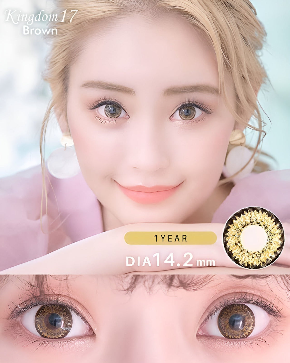 キングダム17 [Kingdom 17] DIA14.2mm 最長1年【2枚(1箱1枚ずつ)】 ブラウン 1枚目
